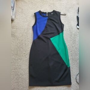 Carole Little Asymmetrical Dress - Black, Blue, Green